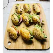 Mini navettes jambon de dinde & crudités