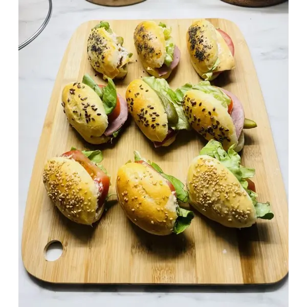 Mini navettes jambon de dinde & crudités